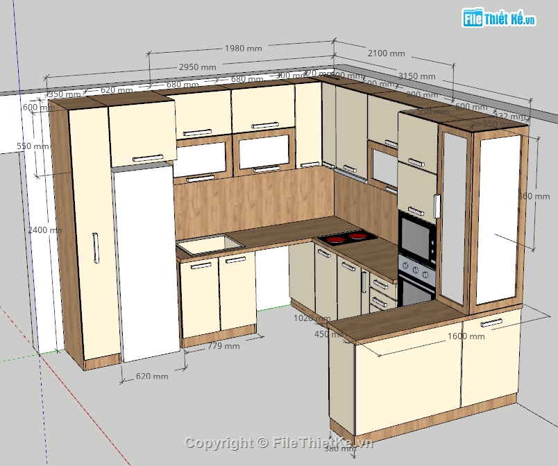 tủ bếp,sketchup tủ bếp,tủ,thư viện cửa các loại,thư viện tủ đồ